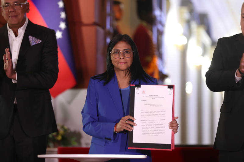 Delcy Rodríguez exige acelerar aplicación de amnistía en Venezuela