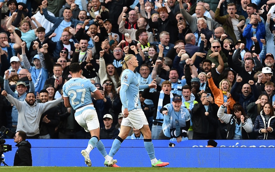 Haaland acerca al Manchester City al título en la Premier League