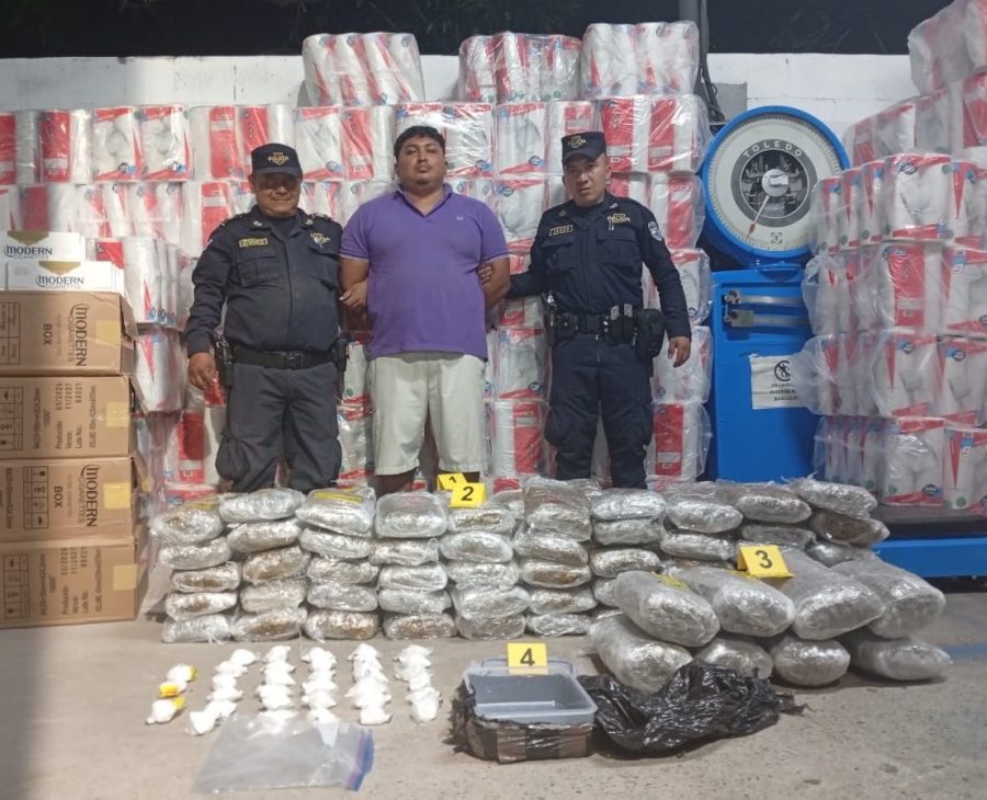 Detienen a un guatemalteco con más de 65 kilos de droga